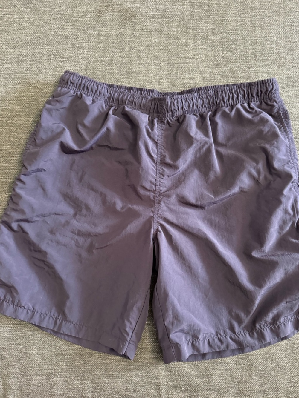 Lands End men’s Casual Elastic Waist draw string swim  trunks navy size Large